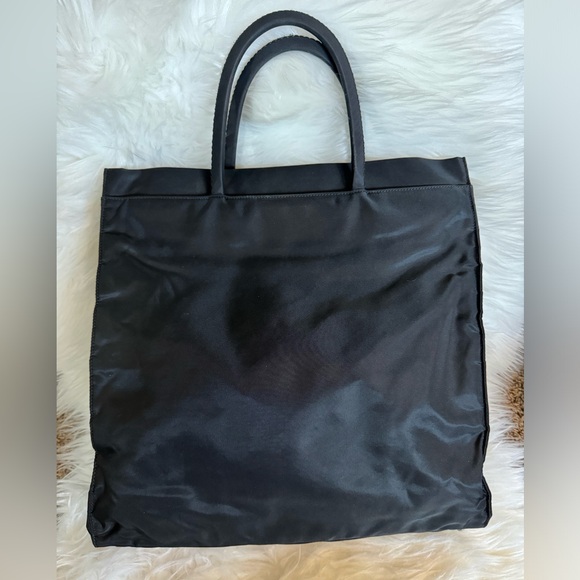 Vintage PRADA Tessuto Black Nylon Tote commuter Bag - Picture 1 of 12